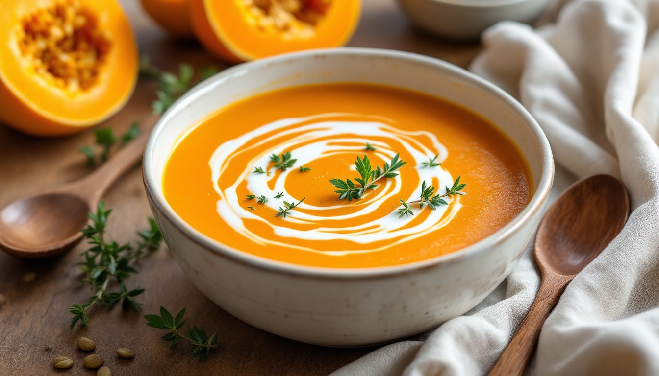découvrez une recette facile et rapide de soupe au potimarron, parfaite pour réchauffer vos soirées avec douceur et saveurs automnales.